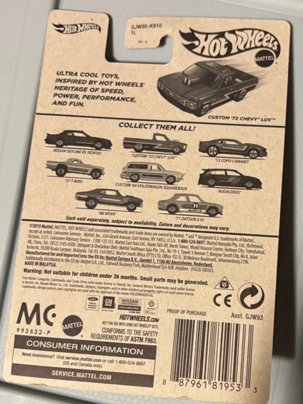 Hot Wheels Flying Customs Red '72 Chevy Luv Die-Cast Truck